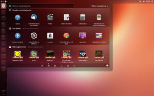 Shell Unity, propre à la distribution Ubuntu. Image sous licence GNU GPL, empruntée à Wikipédia. Crédits : Par Canonical Ltd. — Ubuntu.com, GPL, https://commons.wikimedia.org/w/index.php?curid=25763033