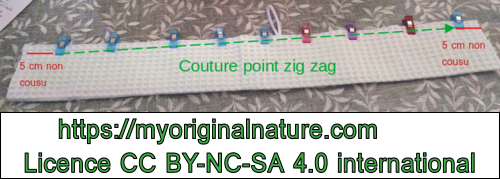 Crédits Mélanie My Original Nature – Licence CC BY-NC-SA 4.0 - Tutoriel fleur de douche - couture de la longueur 4