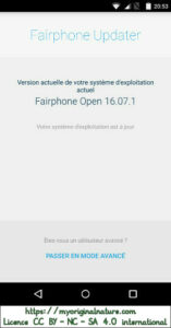 Crédits Mélanie My Original Nature – Licence CC BY-NC-SA 4.0 - Capture écran Fairphone Open version android sans google.